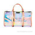 New Hologramm Transparent Freizeit Beach PVC Reisetasche Mode Rolling Schulter Aufbewahrung Slant Handtasche Gepäck Duffel Tasche